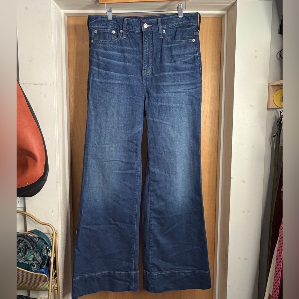 J. Crew Dark Blue Wide-Leg Jeans